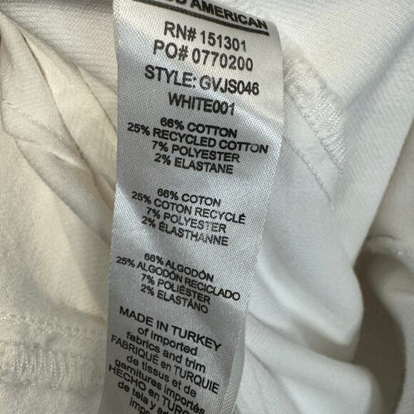 Good American Vacay Denim Jumpsuit Wide Leg Lace up BackTie Back White Sz 2 - Picture 12 of 12